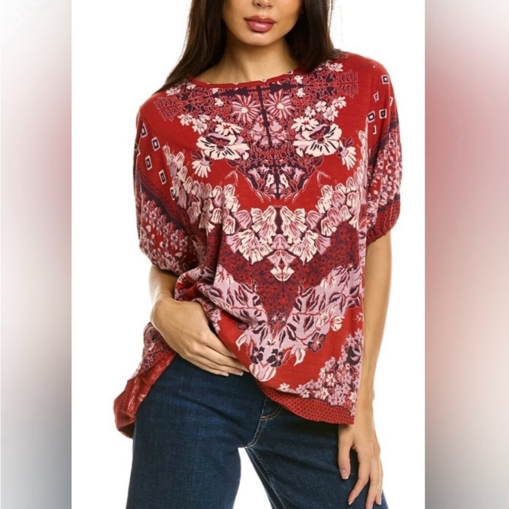 Free People Bella Rosa Red Women's Top